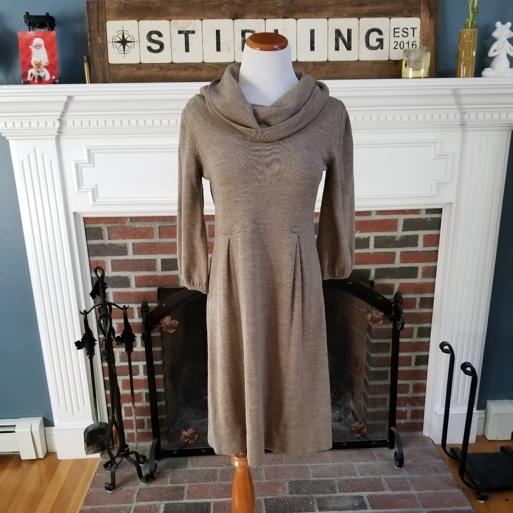 Buy2 Get 1 FREE!!⭐️ Cowl Neck Tan Sweater Dress